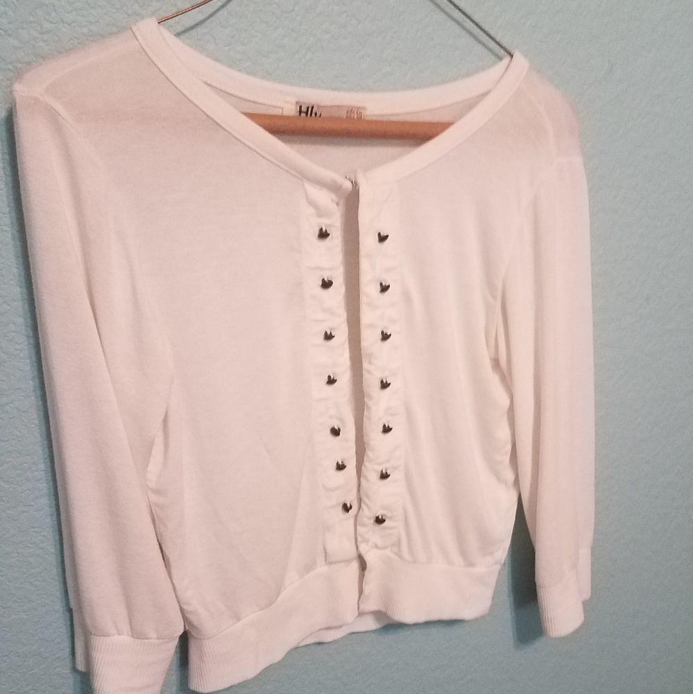 White Crop Cardigan